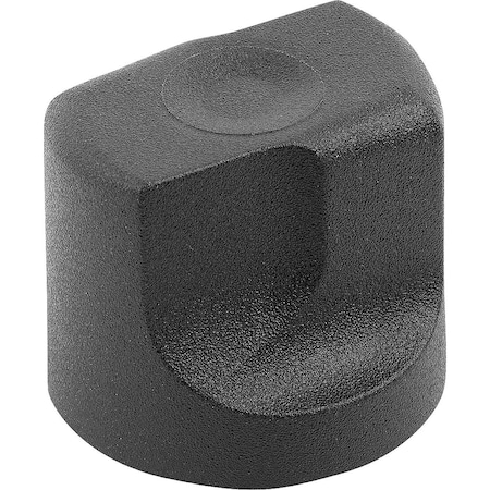 Kipp Grip Nut Size:3 D=M06 D1=25 H=22, 9, Form:K Plastic, Black Ral7021, Comp:Steel, Comp:Blue-Passivated K1126.306